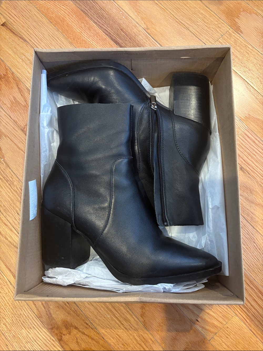 Steve Madden Calabria Classic Black Leather Ankle Boots for Women
